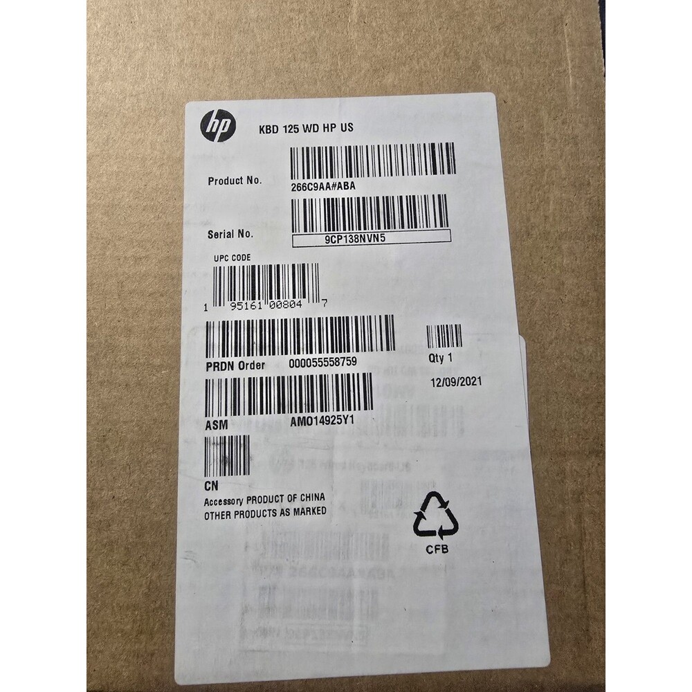 HP 125 WIRED KEYBOARD (266C9AA#ABA)